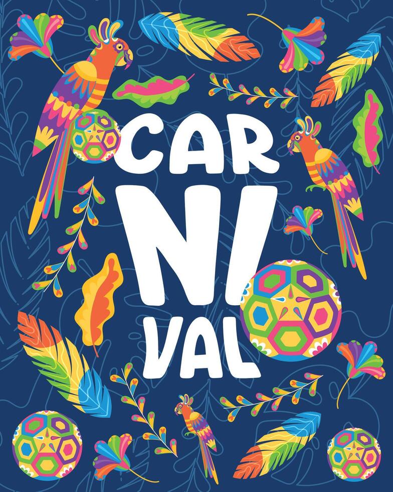 Colored brazilian carnival poster Vector