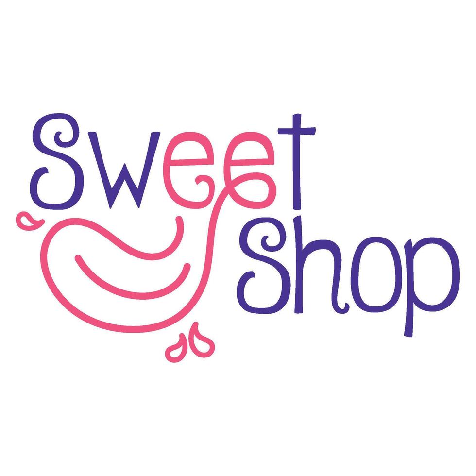 Sweet shop Local food logo Vector illustration
