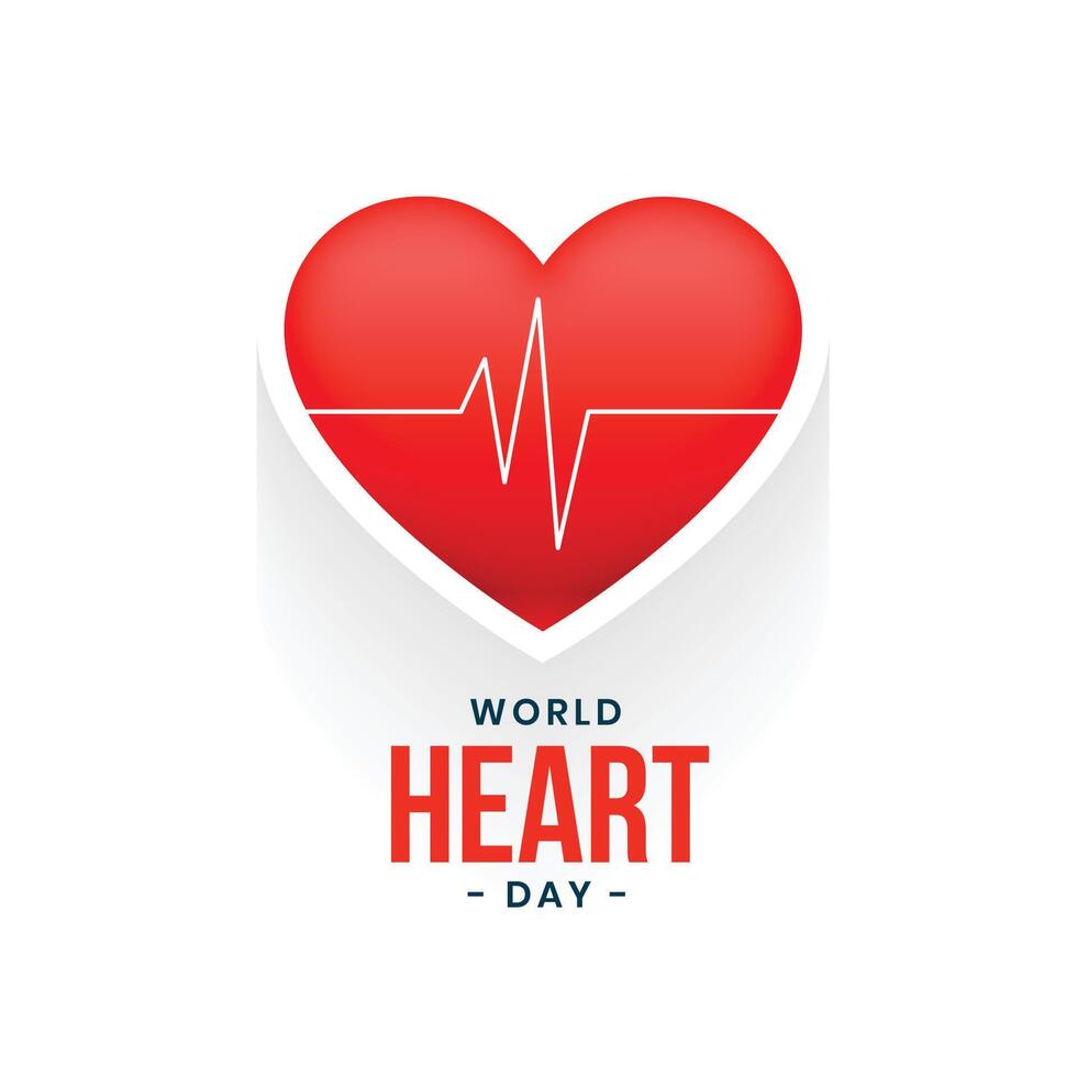 contento mundo corazón día póster para global salud conciencia vector