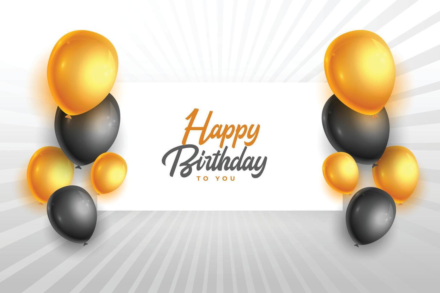 happy birthday party background with realistic balloon design vector