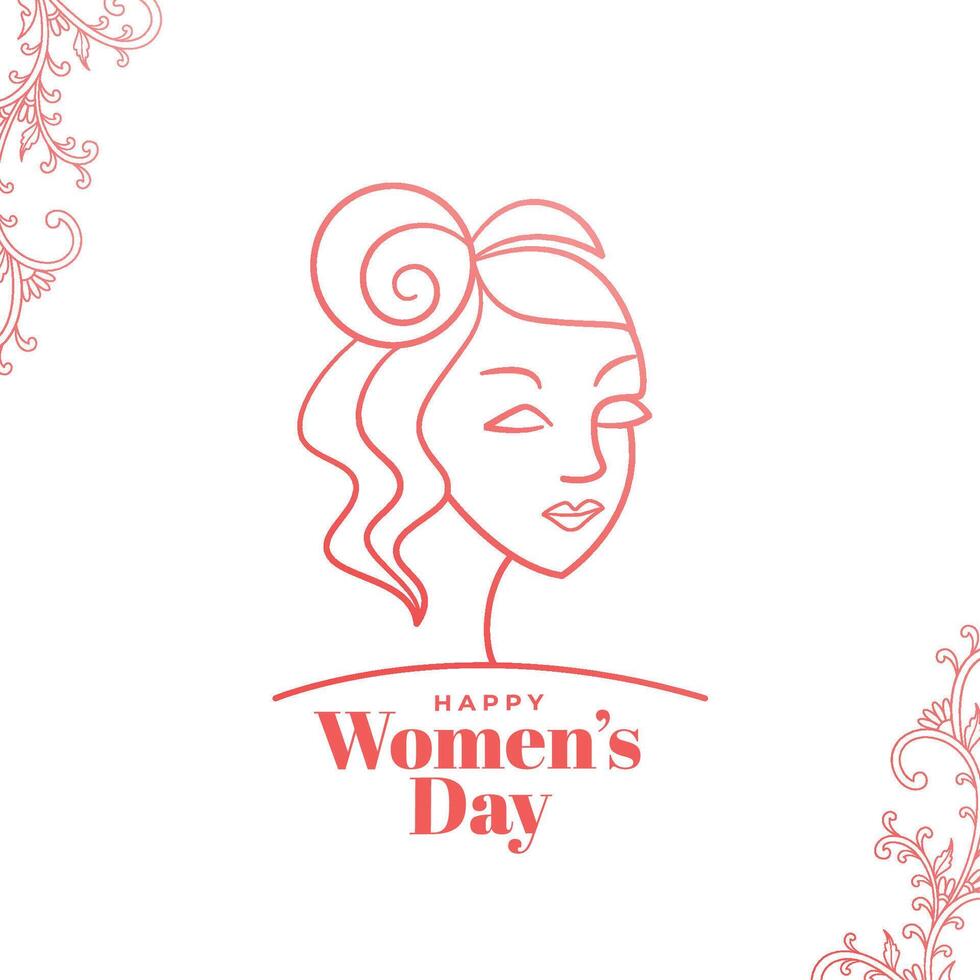 womens day elegent wishes card in line style vector