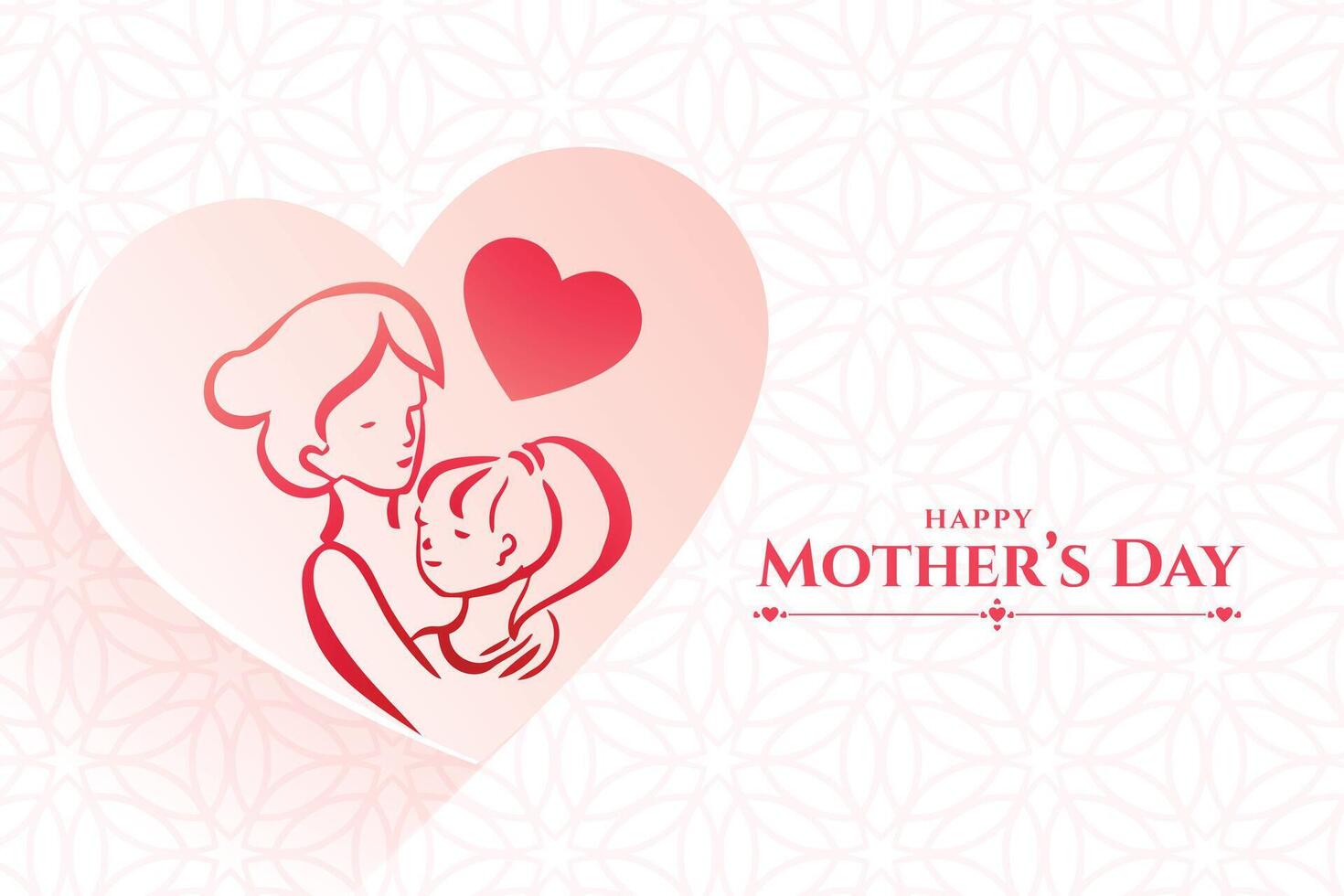 mother and daughter love relation background for mothers day vector