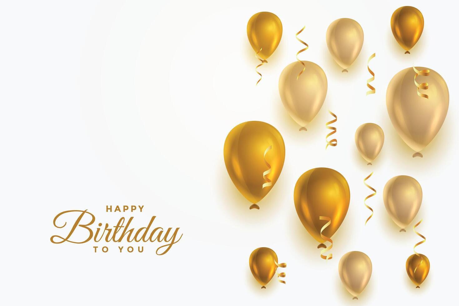 happy birthday greeting card poster with balloon decoration vector