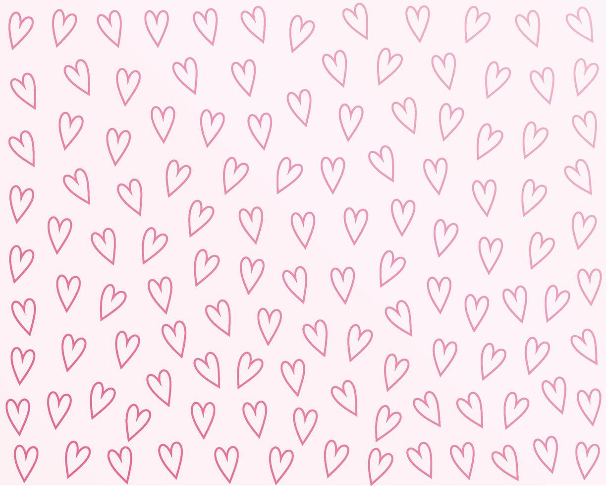 hand drawn romantic love heart pattern for valentines day vector