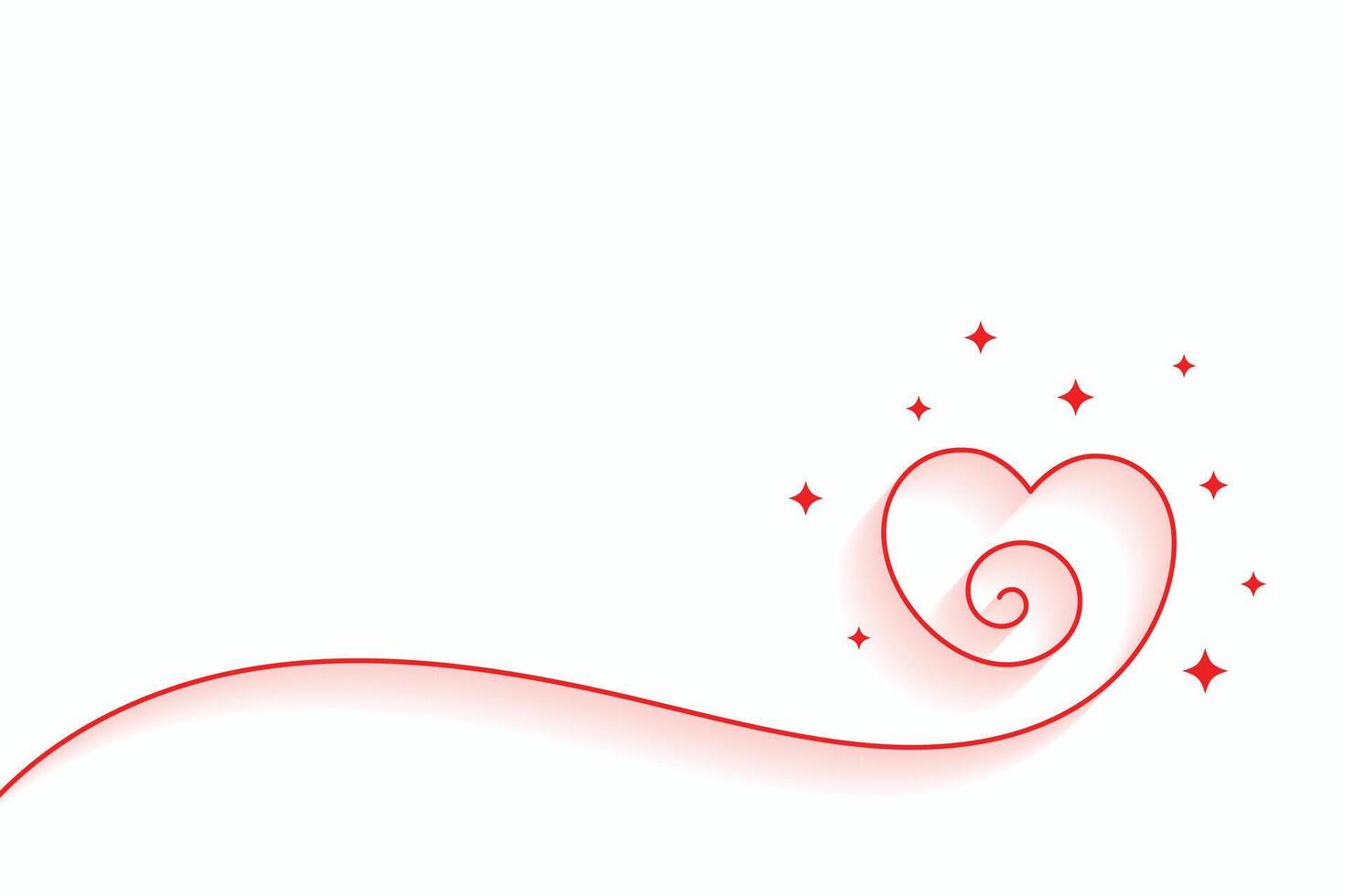 line style love heart white background for valentines day event vector