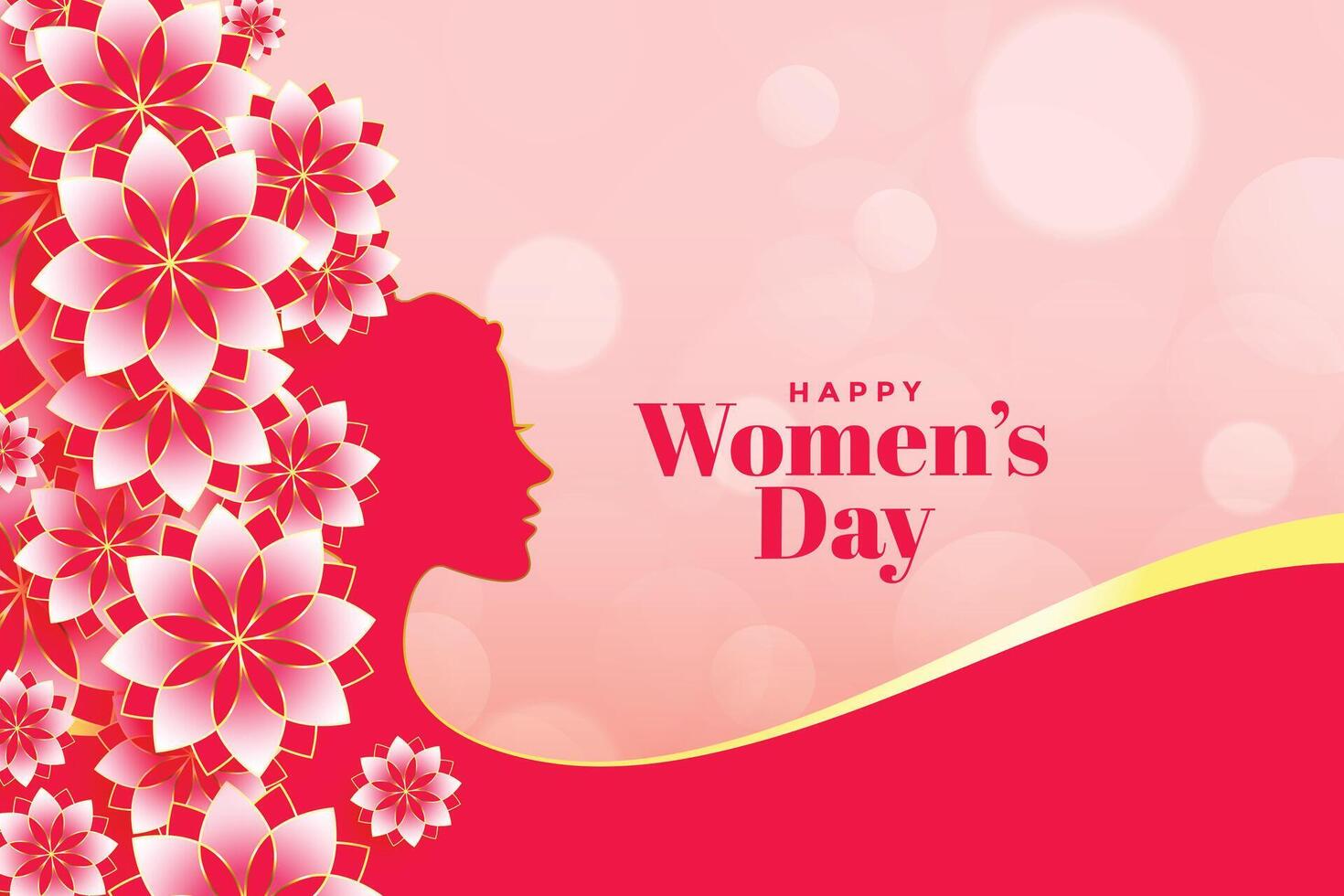 attractive happy womens day flower banner design vector