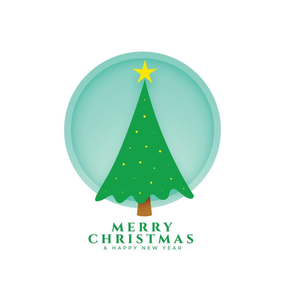 merry christmas festive greeting background with xmas tree vector