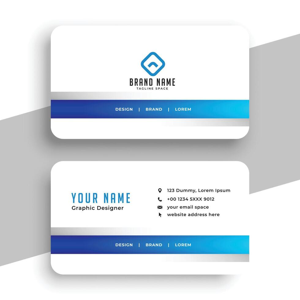 white and blue company branding card template for business branding vector
