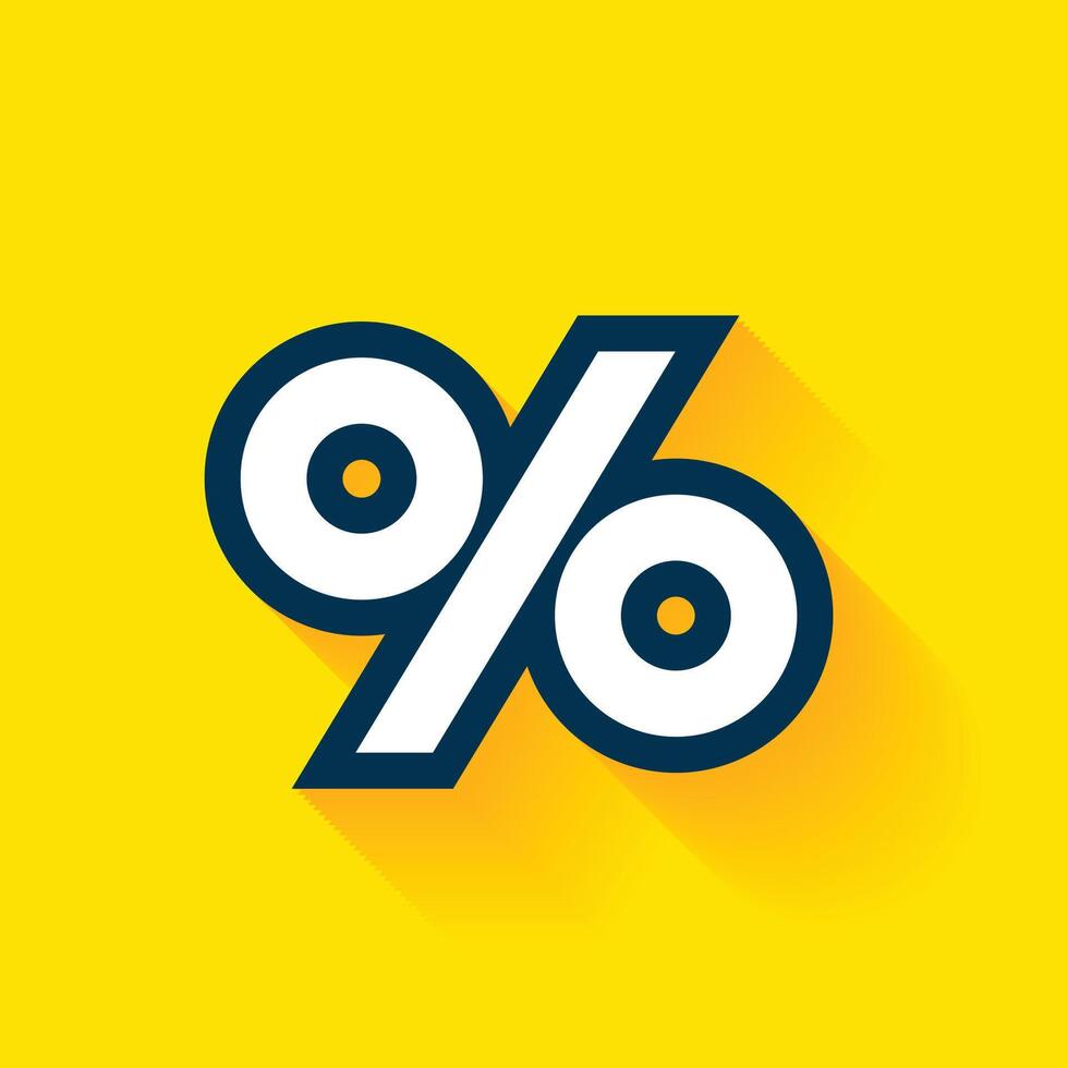modern percentage sign yellow background for business cost analysis vector