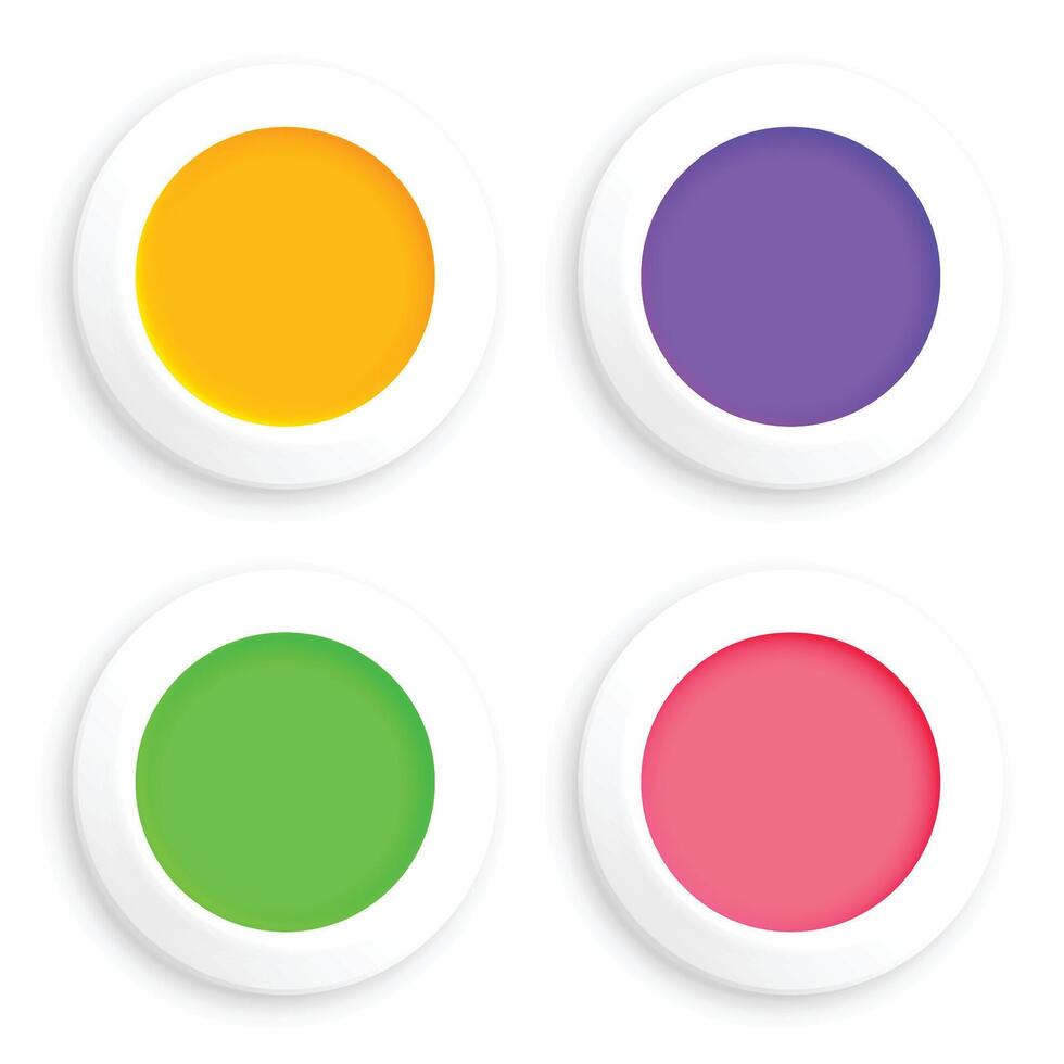 3d style blank web round button in pack vector