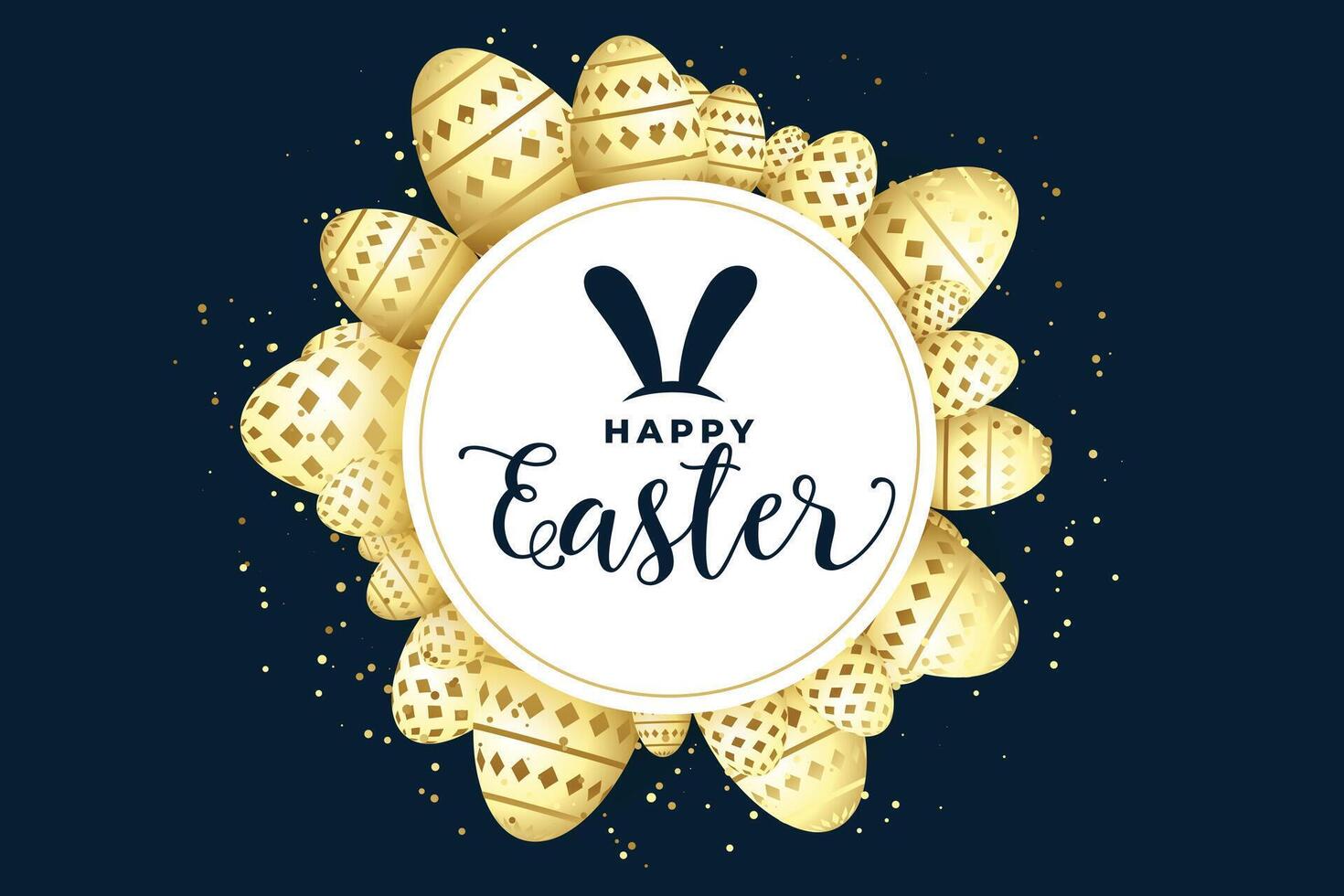 happy easter celebration background with eggs frame vector