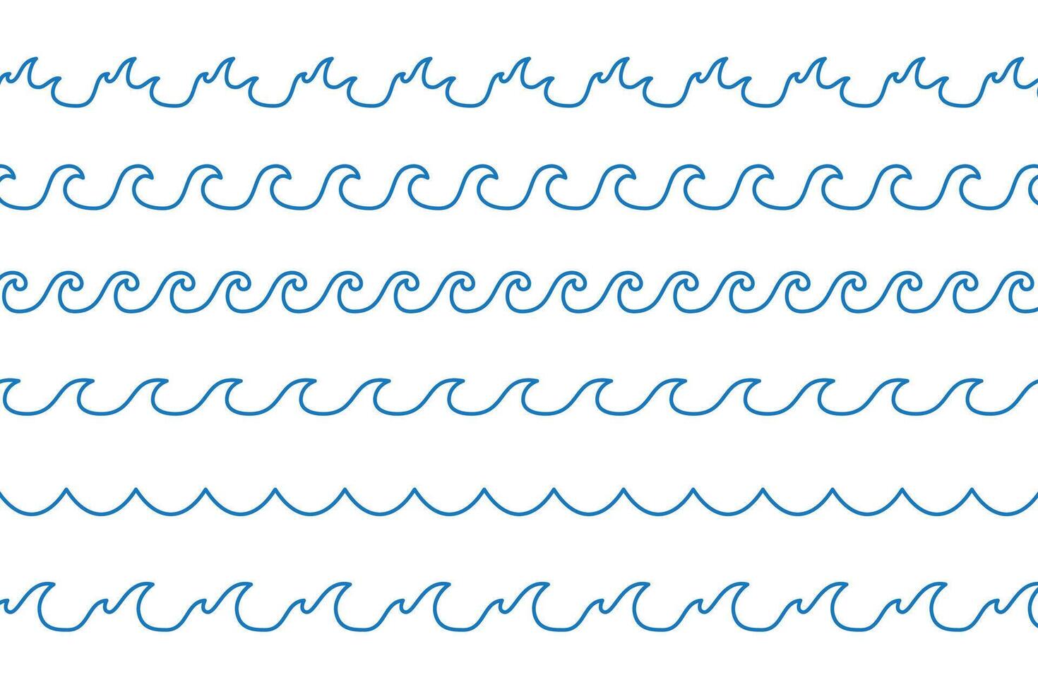 line style sea waves ripples background vector