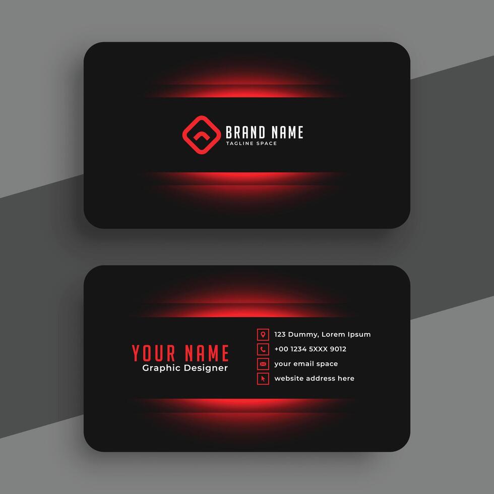 Corporate red and black royal business card template vector