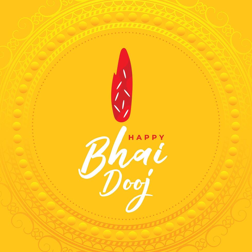 hindu cultural bhai dooj wishes background with roli tilak design vector