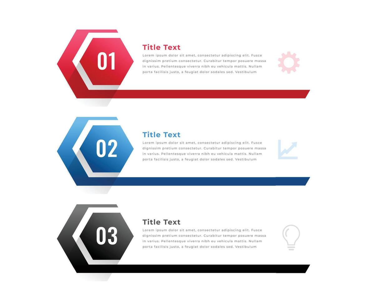3 steps business infographic flowchart template for marketing vector