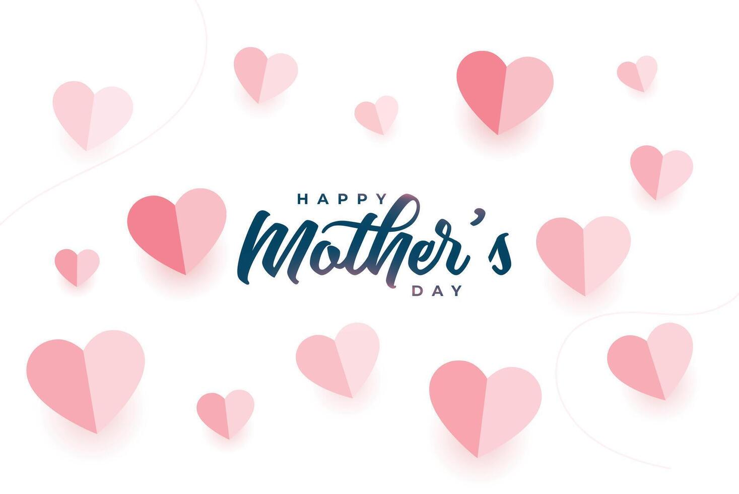 happy mother's day floating hearts social post design vector