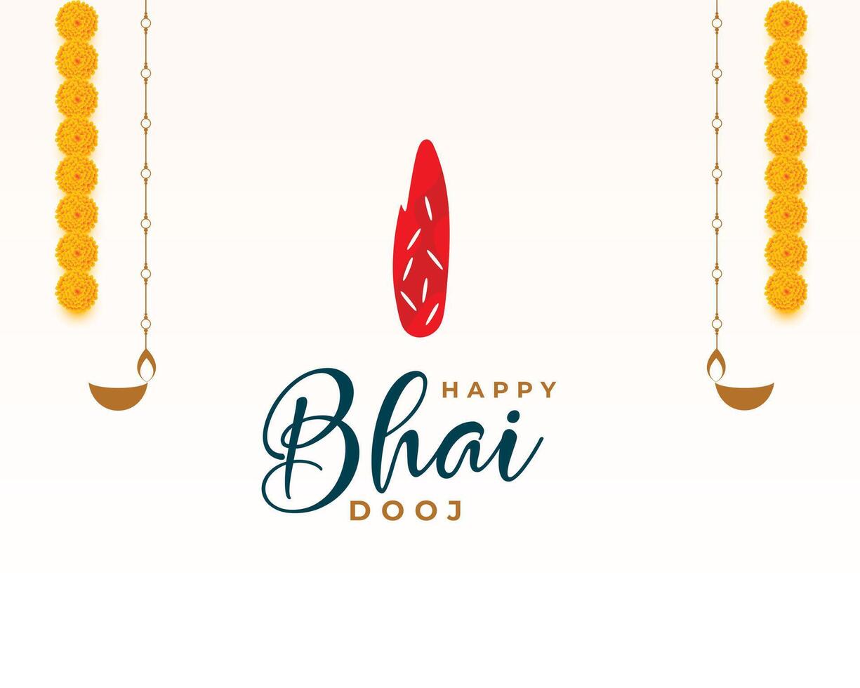 bhai dooj event greeting card for brother sister love and care vector