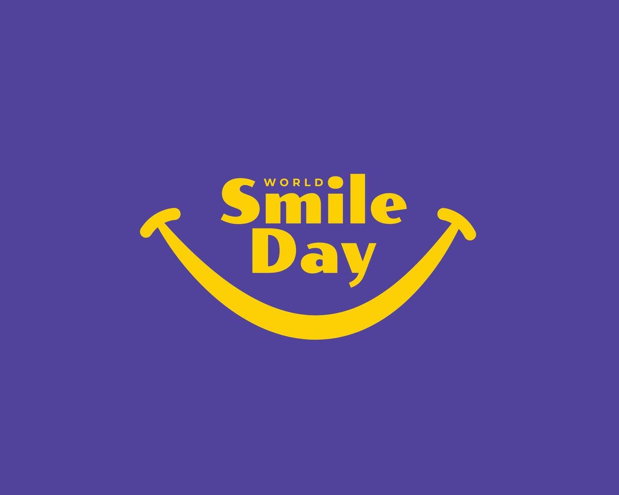 happy world smile day event background for laughing faces vector
