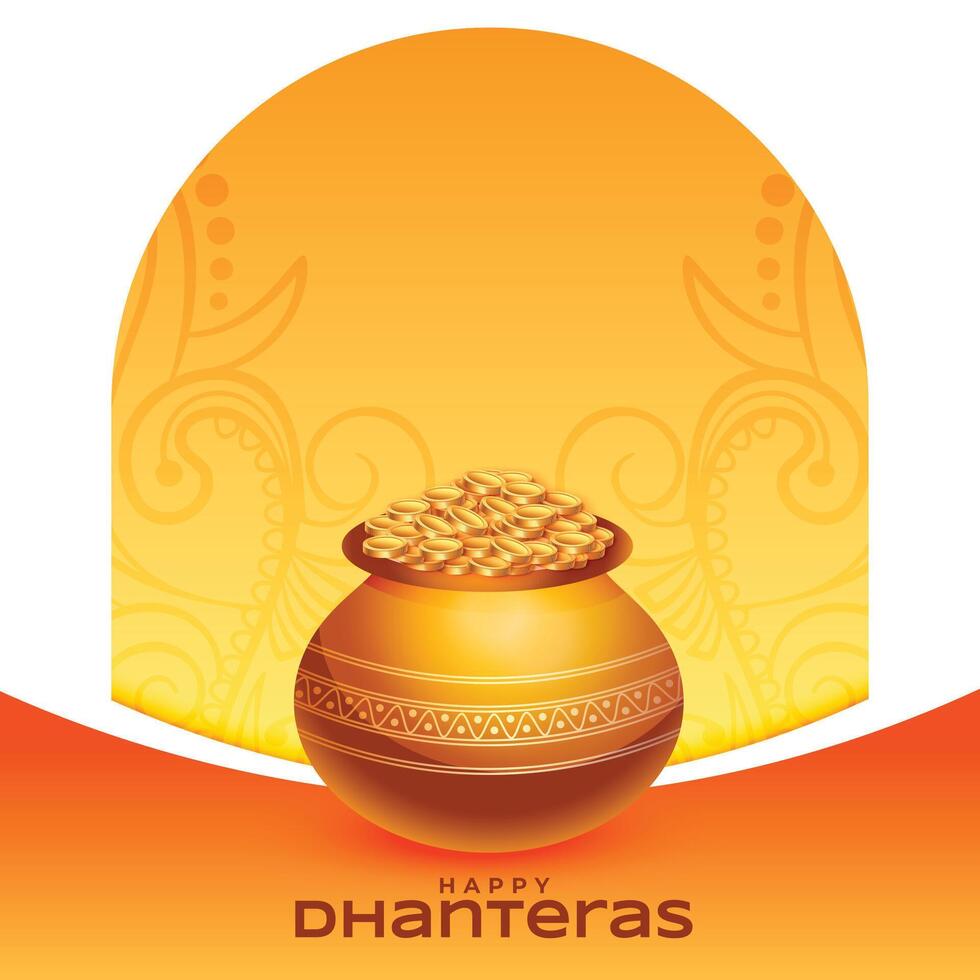 hindu religious happy dhanteras event background for goddess blessing vector