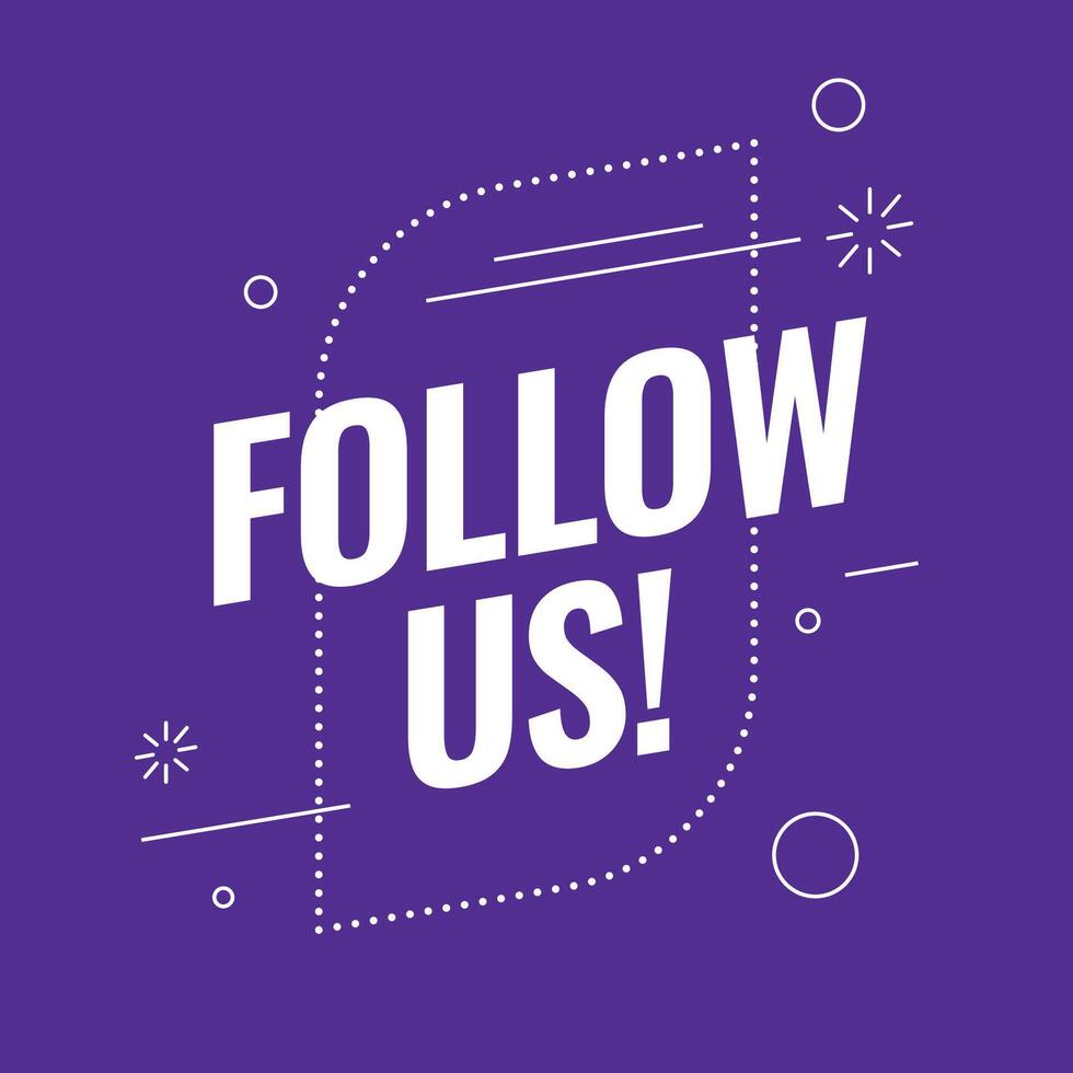 modern follow us purple background for digital platform vector