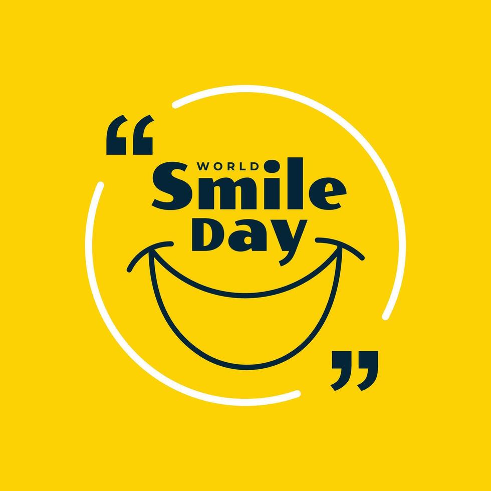 world smile day event card with laughing and cheerful mouth vector