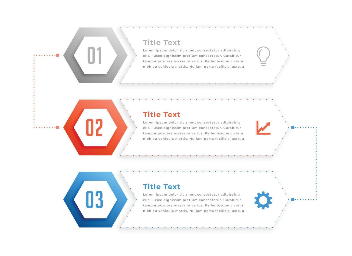 modern 3 step infographic chart template for business presentation vector