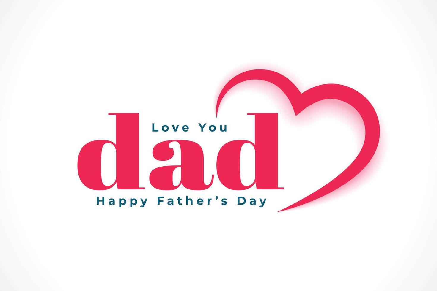 simple love you dad father's day heart background vector