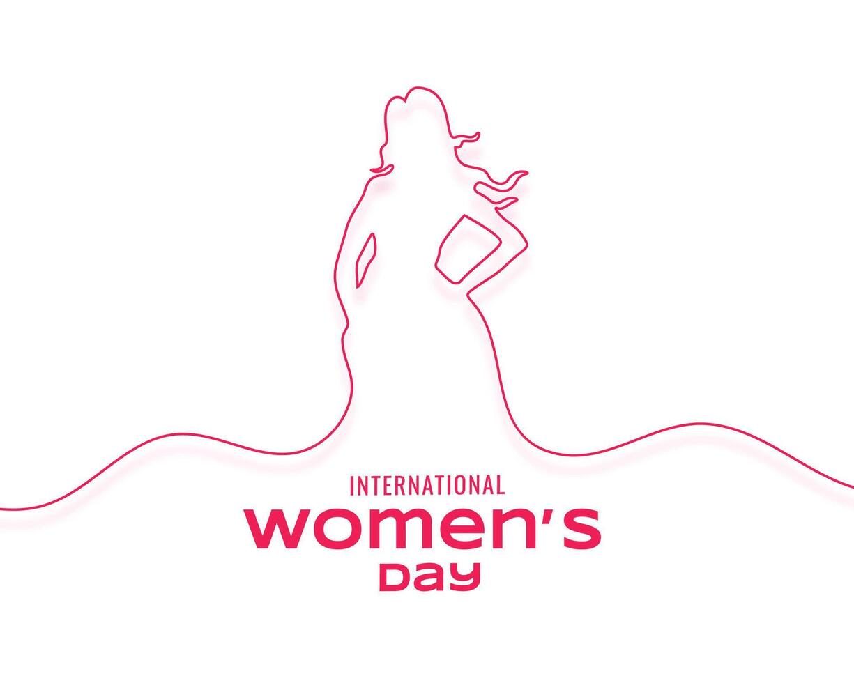 happy international womens day wishes background with line art female design vector