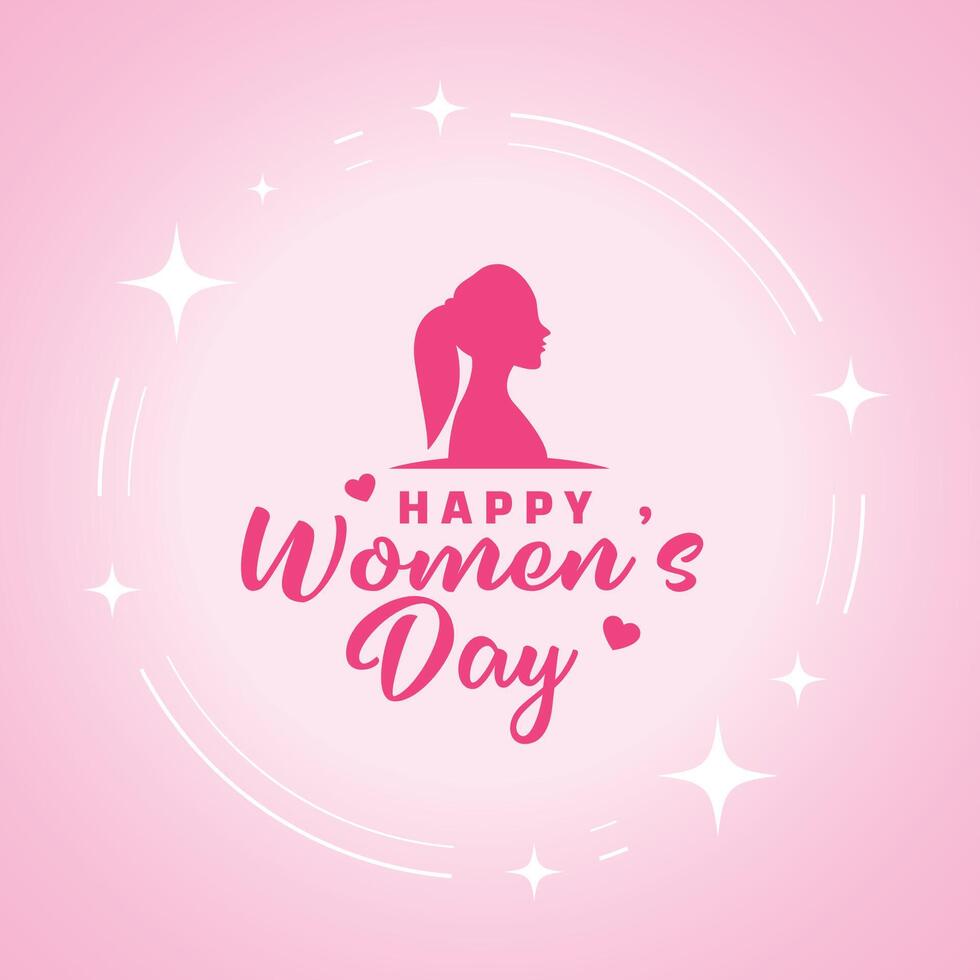 beautiful happy womens day eve pink background design vector