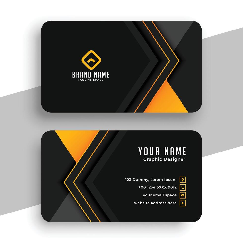 premium dark black business identity card layout design vector