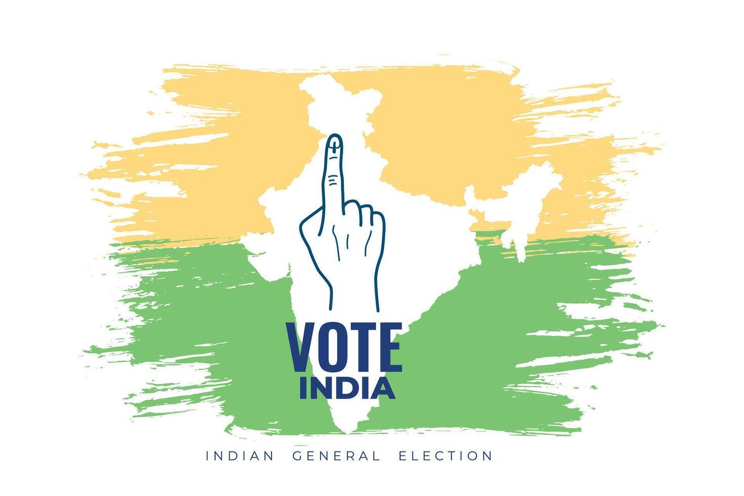 grungy style indian general election banner celebrate democracy vector