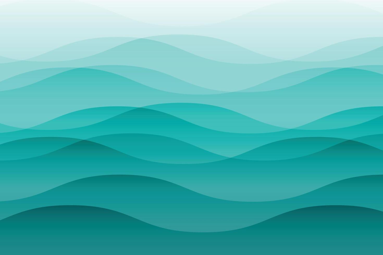 turquesa Oceano color mar olas con ondas antecedentes vector