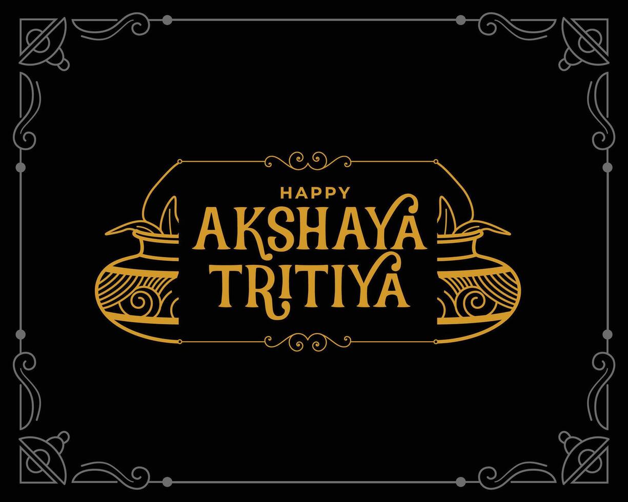 akshaya tritiya kalash plano saludo diseño vector ilustración