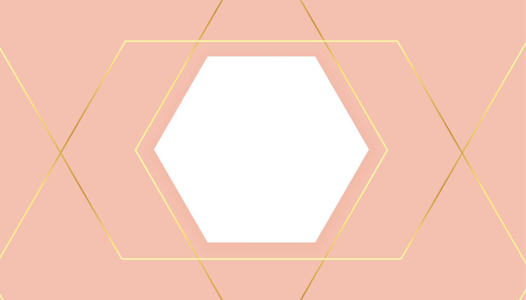 luxury golden lines hexagonal background vector