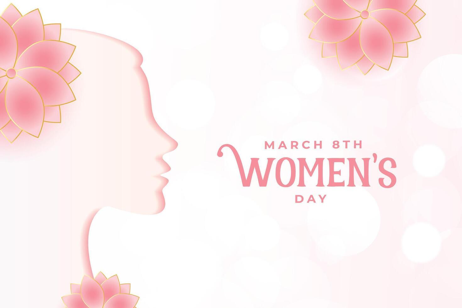 elegant flowers womens day card design vector