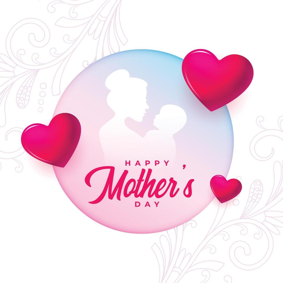 attractive mothers day lovely card design vector illustration