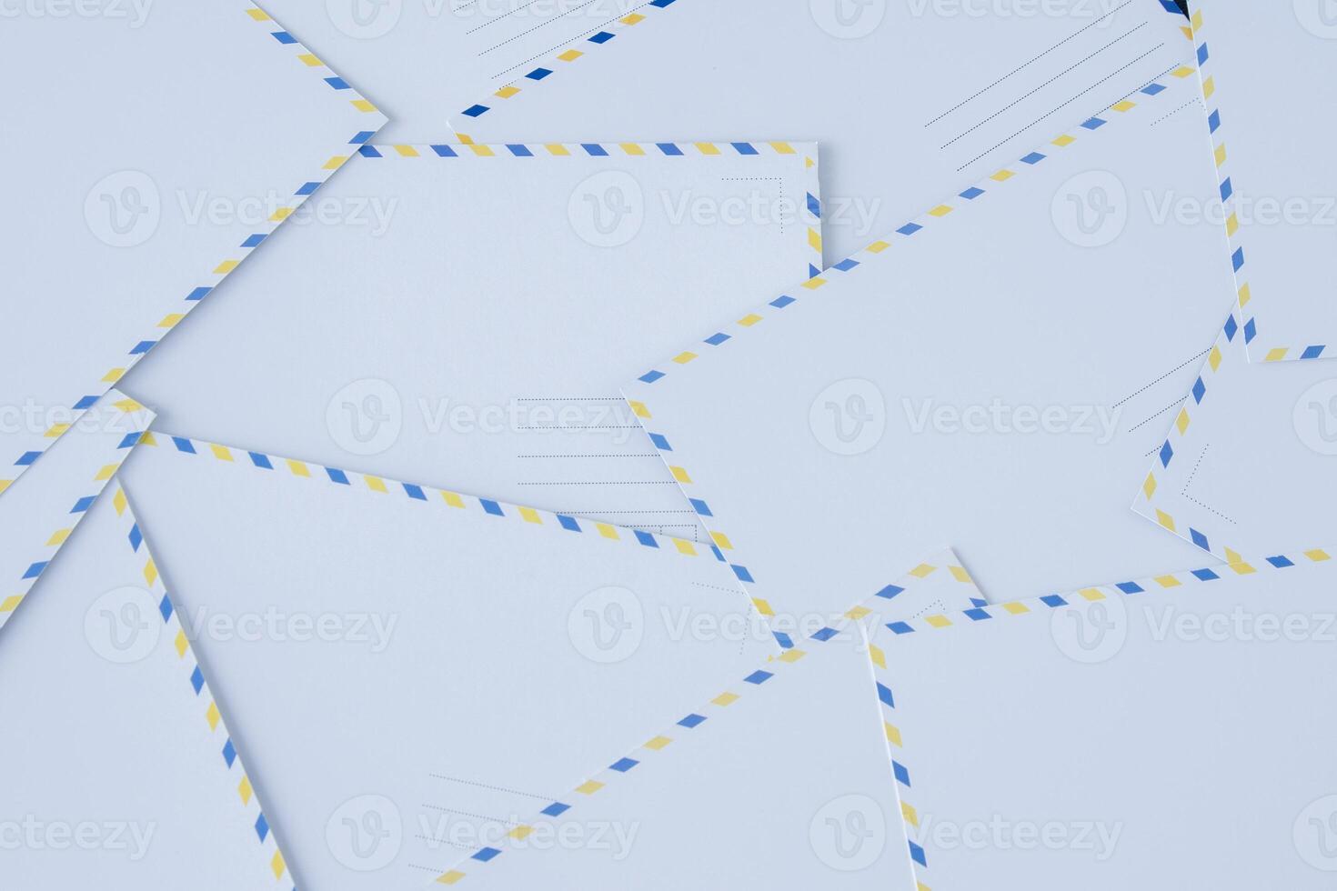 White blank postcards. Postal mail letter. photo