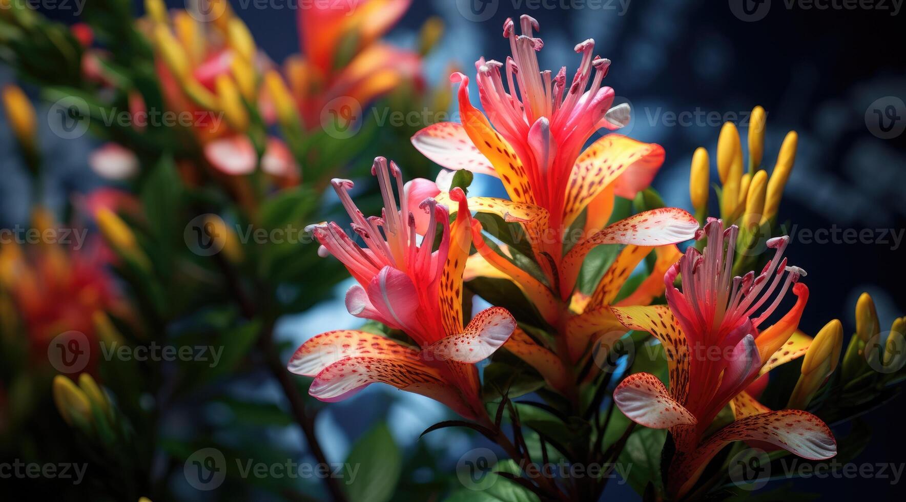 AI generated Flowering plant, multi color matching, flower mix photo