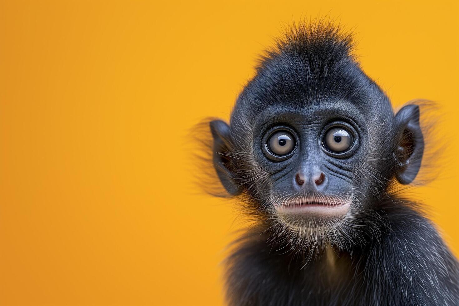 AI generated a monkey with a big head and a big nose photo