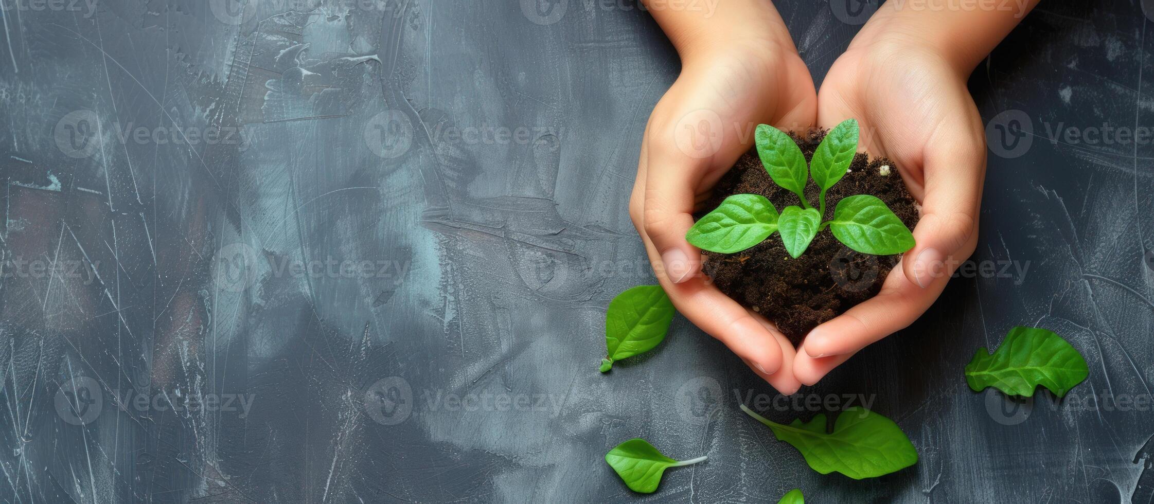 AI generated Cropped view of woman holding ground with green leaves in hands isolated on Black background. Generative AI photo