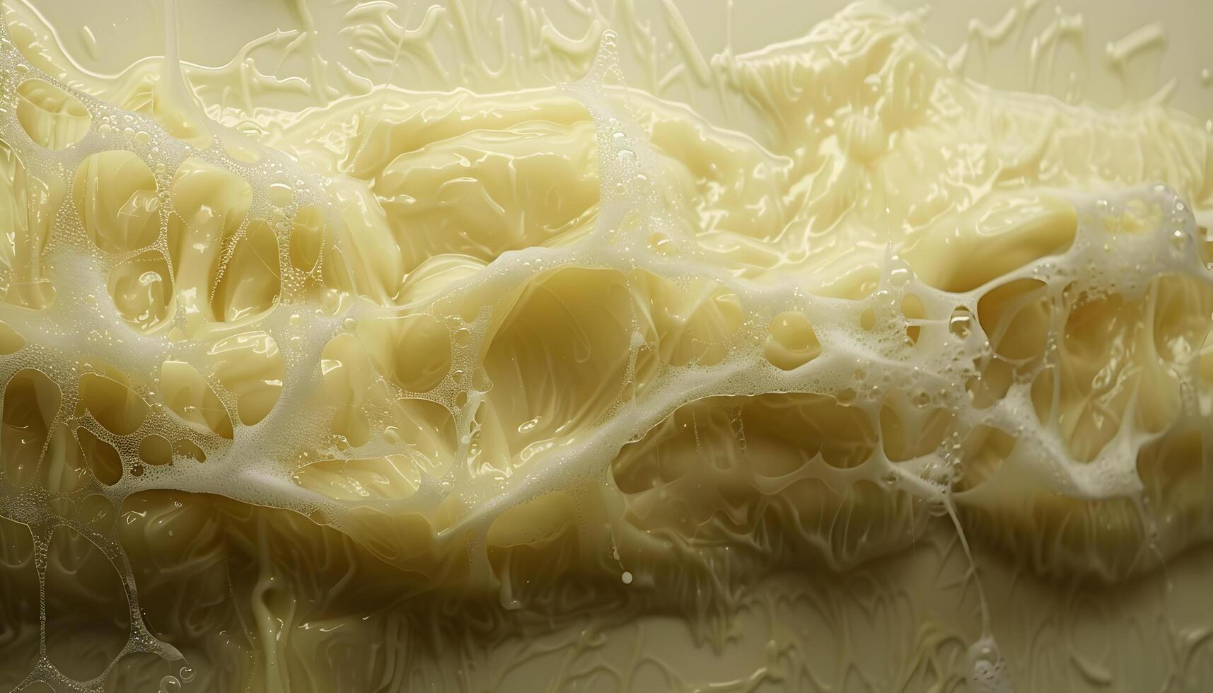AI generated a close up of a white liquid with some bubbles photo