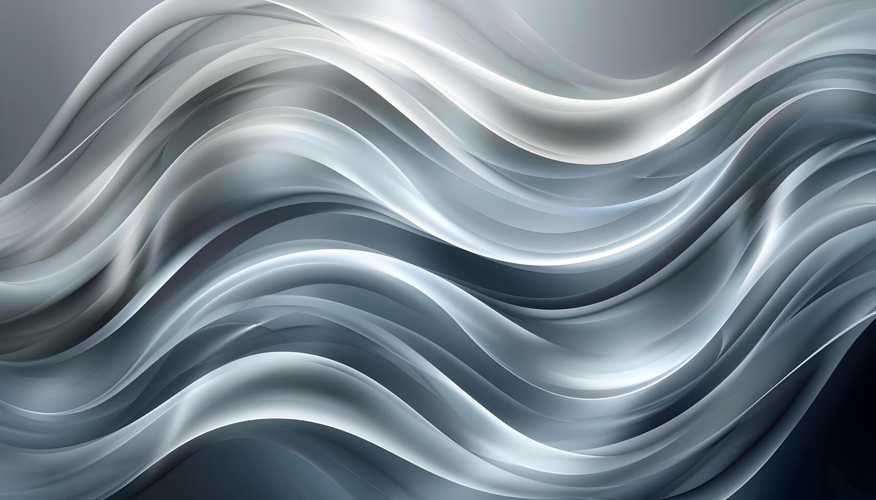 AI generated abstract silver waves background photo