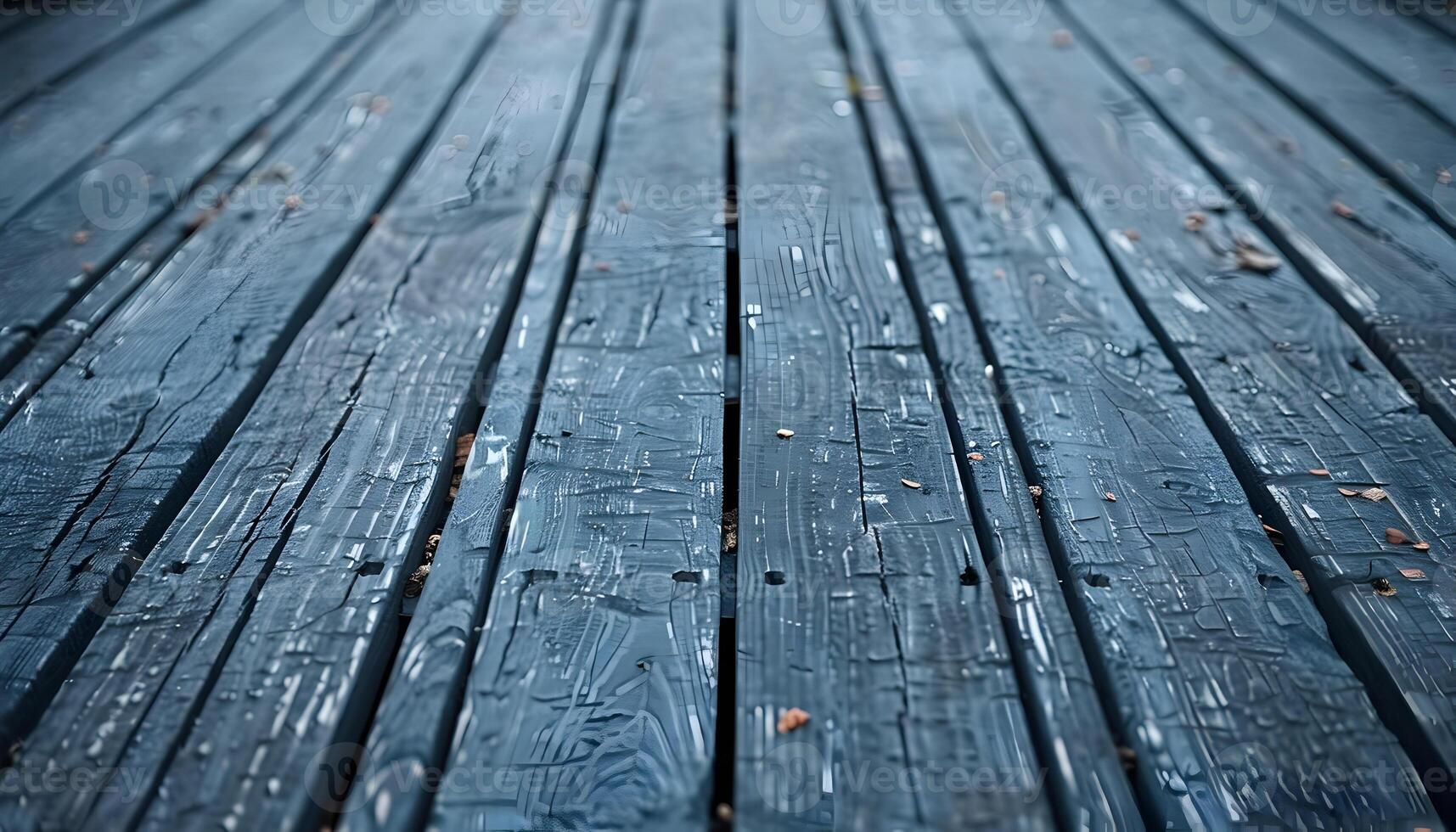 ai generado un de madera piso con un oscuro azul color foto