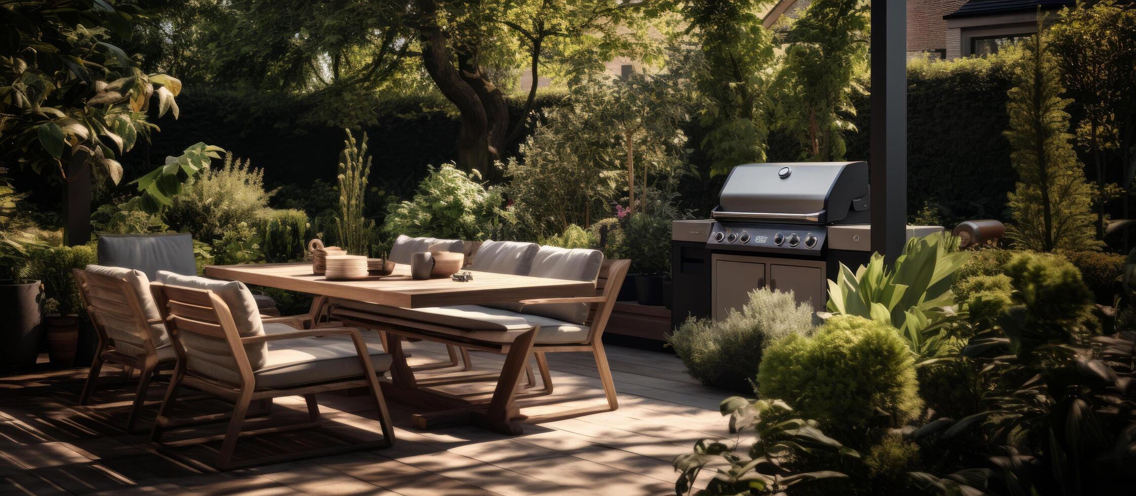 AI generated the perfect spot for that bbq outdoors photo