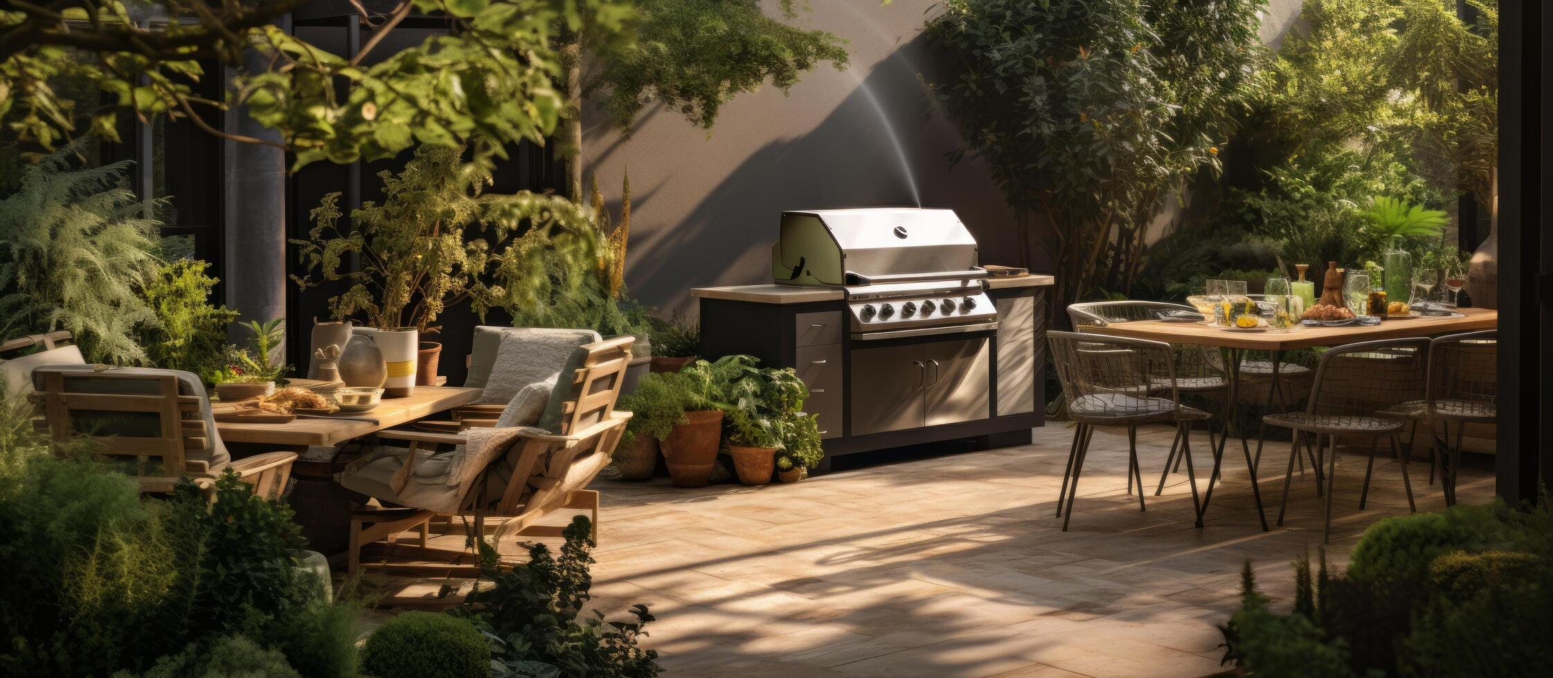 AI generated the perfect spot for that bbq outdoors photo