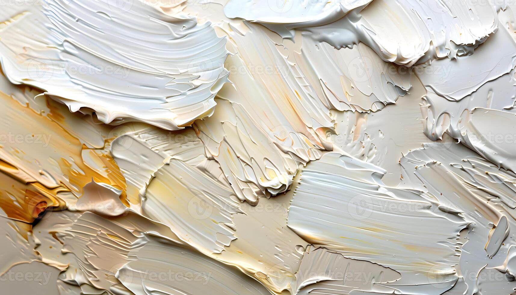 AI generated abstract painting with white and yellow paint photo