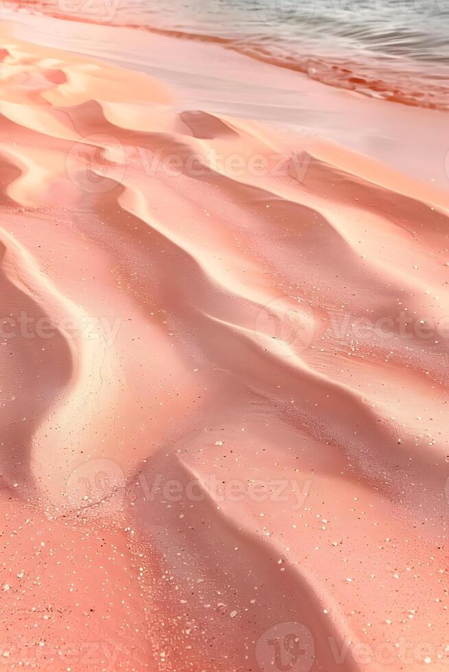 AI generated sand dunes on a beach with pink sand photo