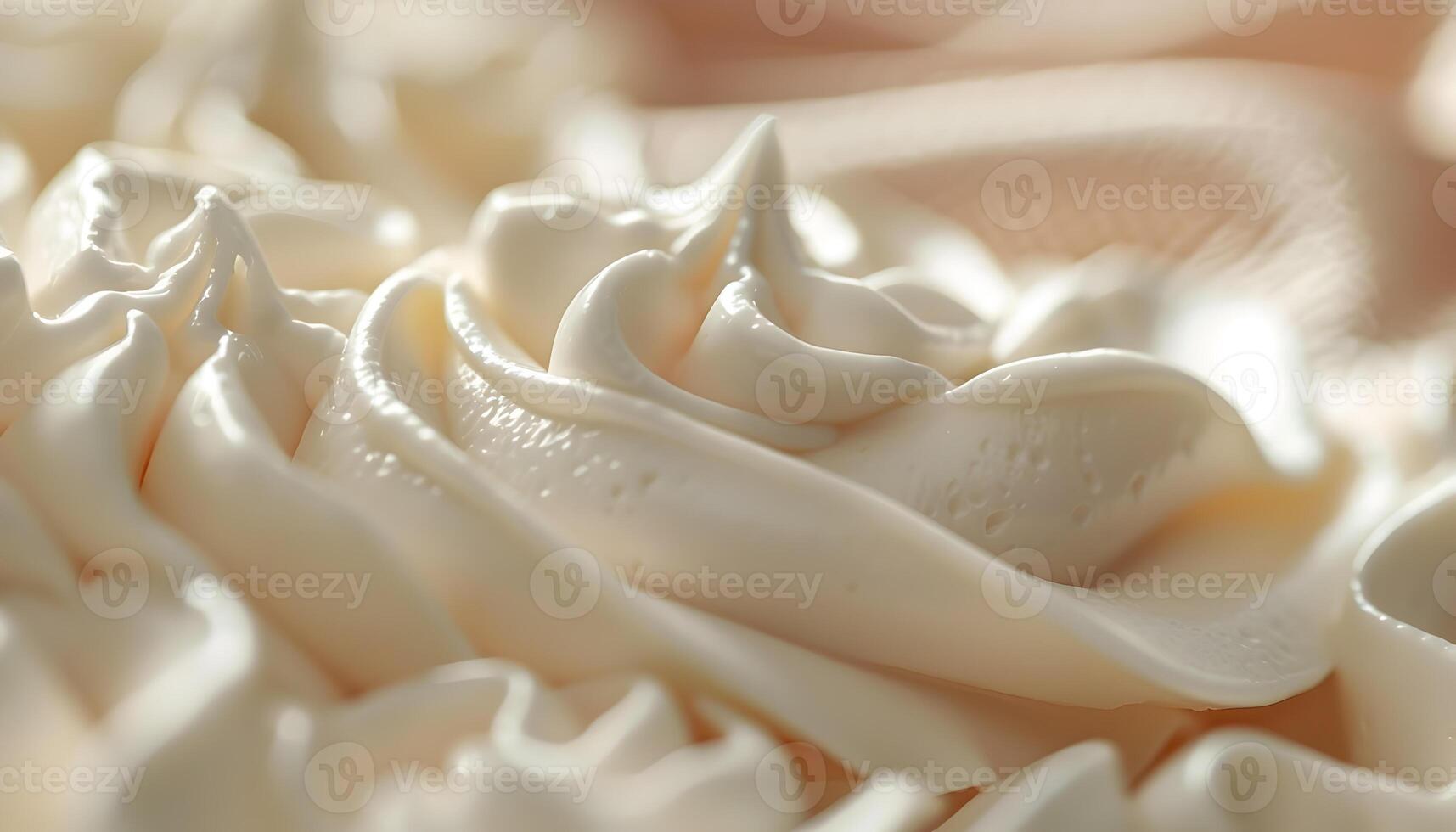 AI generated close up of white frosting on a cake photo