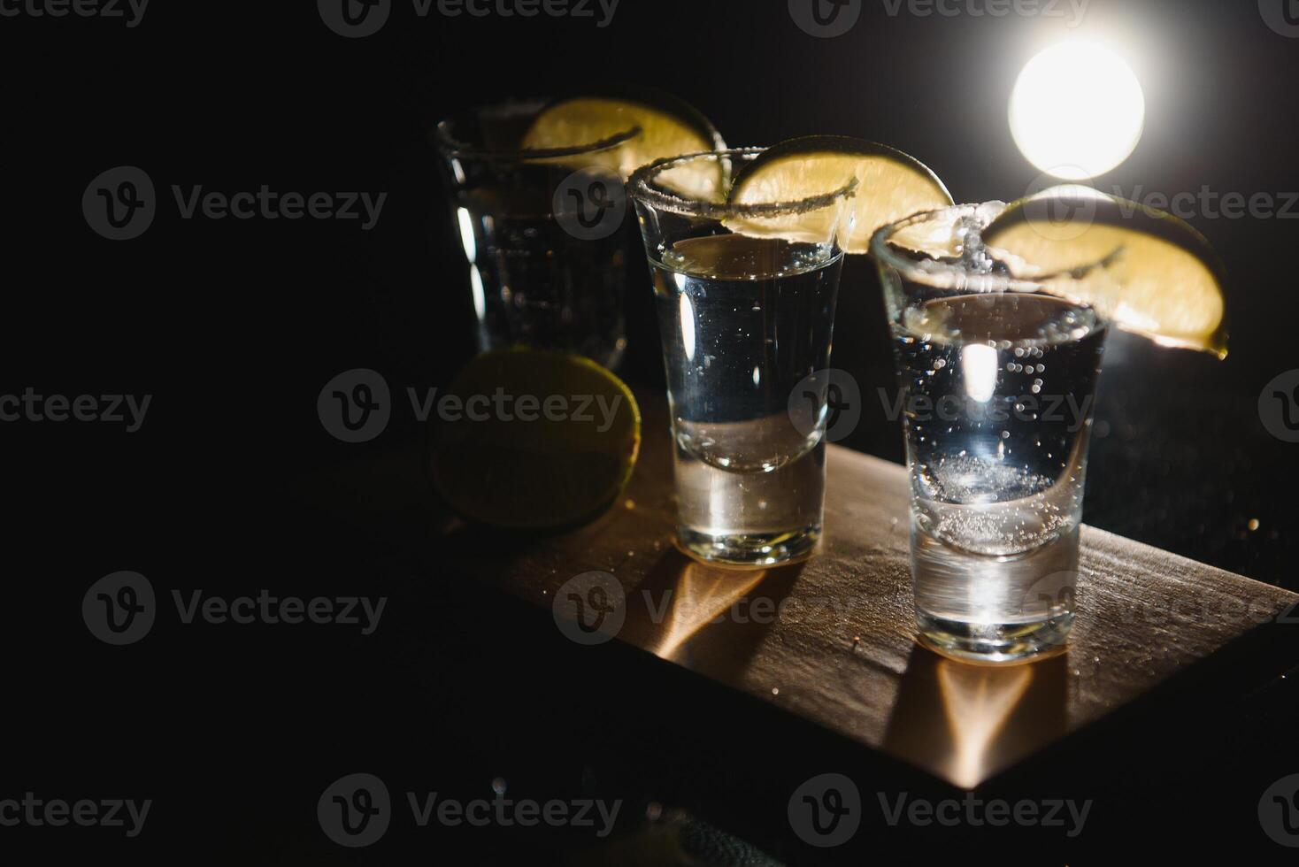 Tequila shot with lime . Selective focus photo