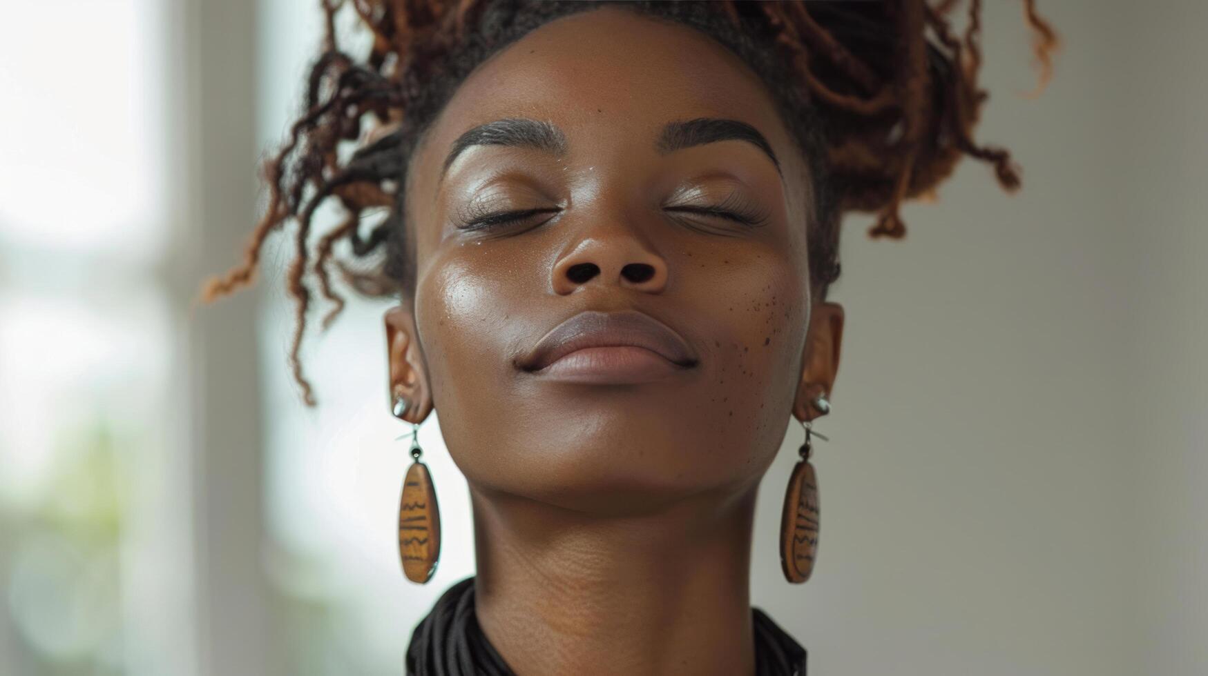 AI generated Close Up Portrait of Person With Dreadlocks photo